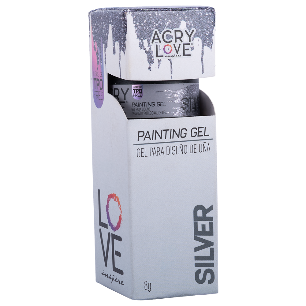 ACRY LOVE PAINTING GEL SILVER 8G (Gel solido para Diseño)