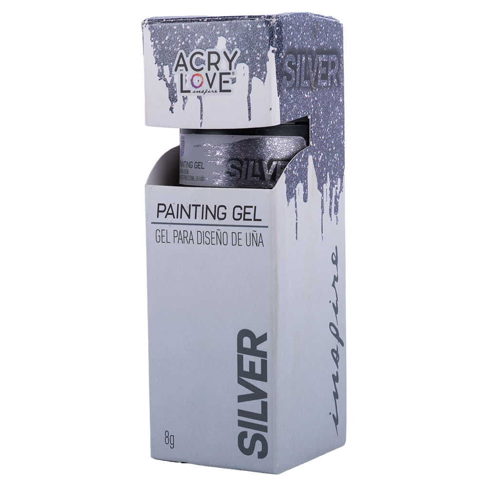 ACRY LOVE PAINTING GEL SILVER 8G (Gel solido para Diseño)